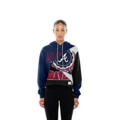 Atlanta Braves New Era Women's Upcycled Color Block Cropped Boxy Hoodie - New Era Online