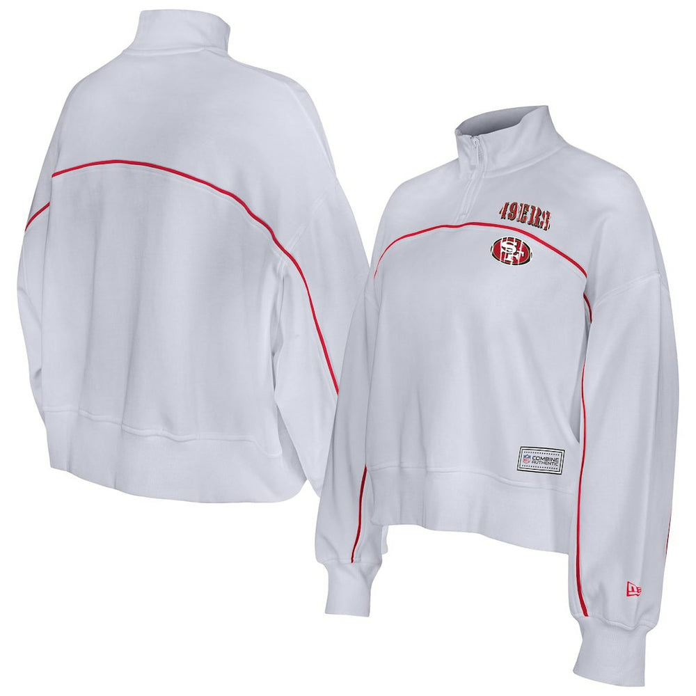 New Era San Francisco 49ers Female Adult White Functional Fandom Quarter-Zip Sweatshirt