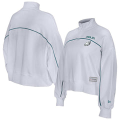 New Era Philadelphia Eagles Female Adult White Functional Fandom Quarter-Zip Sweatshirt
