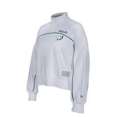New Era Philadelphia Eagles Female Adult White Functional Fandom Quarter-Zip Sweatshirt