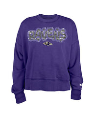 Baltimore Ravens New Era Girl's Flip Sequin Sweatshirt Purple
