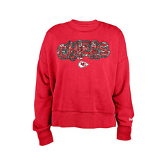 Kansas City Chiefs New Era Girl's Flip Sequin Sweatshirt Red
