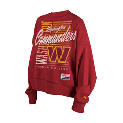 Washington Commanders New Era Women's Oversized Throwback Mineral Wash Crew Neck Sweatshirt Black