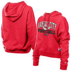 Kansas City Chiefs New Era Women's Throwback Boxy Hoodie Sweatshirt Red