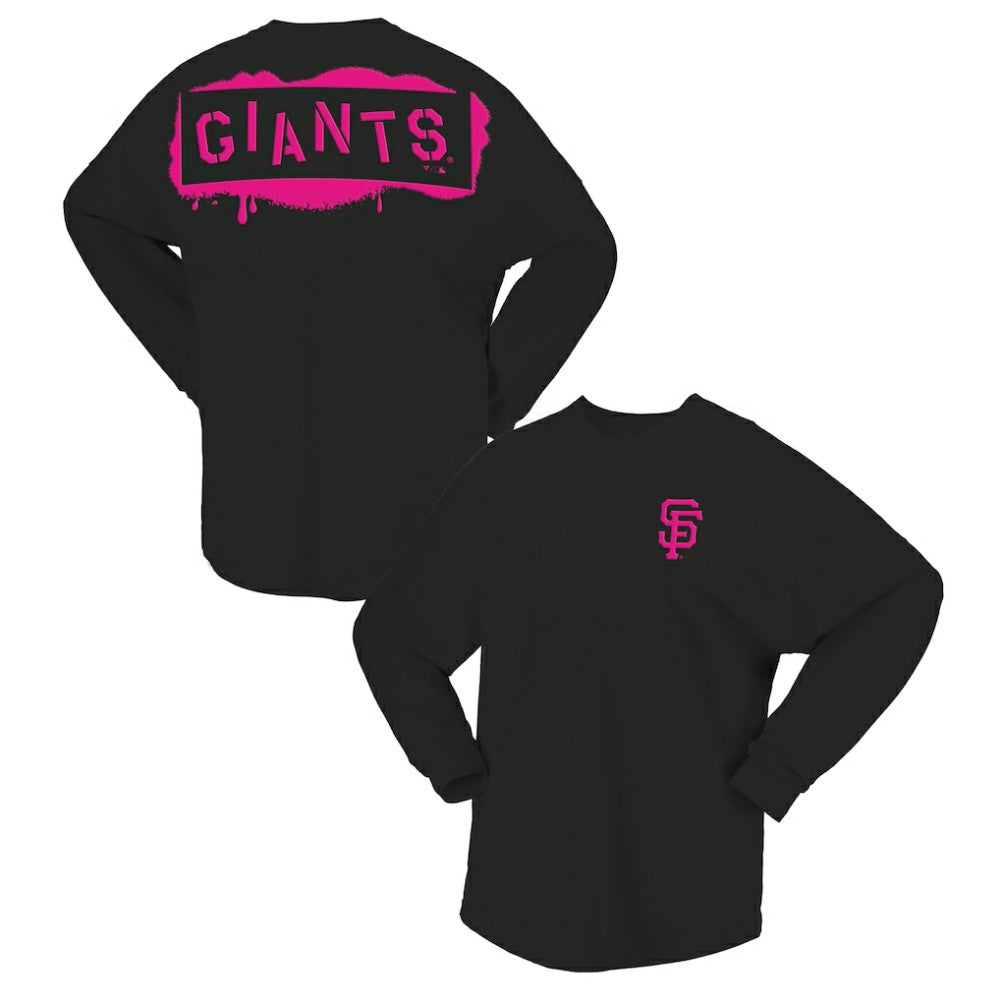 San Francisco Giants Fanatics Women's Neon Jersey Long Sleeve T-Shirt - Black - Fanatics Online