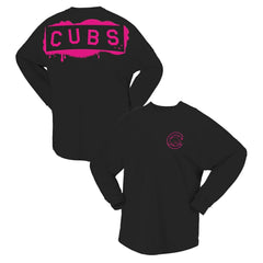 Chicago Cubs Fanatics Women's Neon Jersey Long Sleeve T-Shirt - Black - Fanatics Sale