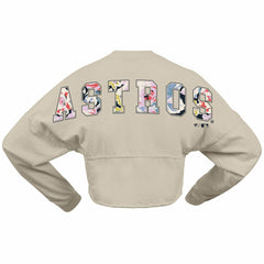 Houston Astros Fanatics Women's Floral Preppy Cropped Long Sleeve T-Shirt - Cream - Fanatics Online