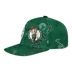 Boston Celtics Outerstuff Youth Street Hooper Allover Print Snapback Hat Kelly Green