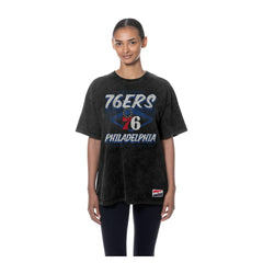 Philadelphia 76ers Women's Throwback Mineral Wash Oversized T-Shirt Black | New Era discount