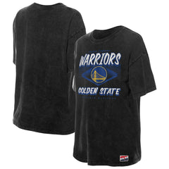 Golden State Warriors Women's Throwback Mineral Wash Oversized T-Shirt for sale Black | New Era