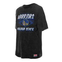 Golden State Warriors Women's Throwback Mineral Wash Oversized T-Shirt for sale Black | New Era