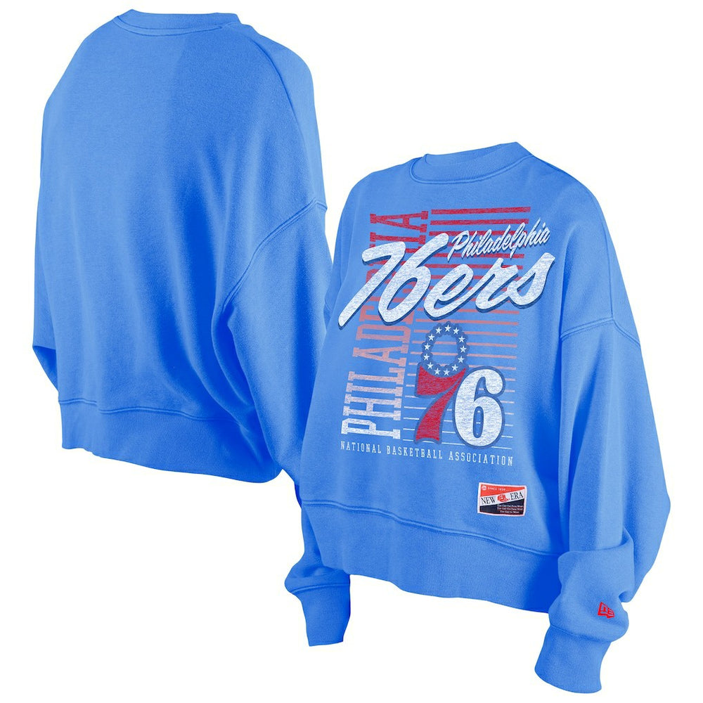 Philadelphia 76ers Women's Boxy Throwback Mineral Wash Sweatshirt Royal | New Era online