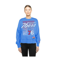 Philadelphia 76ers Women's Boxy Throwback Mineral Wash Sweatshirt Royal | New Era online