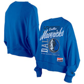 Dallas Mavericks Women's Boxy Throwback Mineral Wash Sweatshirt for sale Blue | New Era for sale