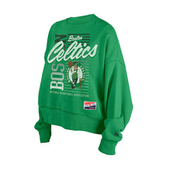Boston Celtics Women's Boxy Throwback Mineral Wash Sweatshirt Kelly Green | New Era Lifestyle