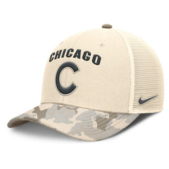 Chicago Cubs Nike Camo Natural Pack Rise Adjustable Trucker Hat - Natural - Nike on Sale