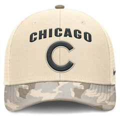 Chicago Cubs Nike Camo Natural Pack Rise Adjustable Trucker Hat - Natural - Nike on Sale