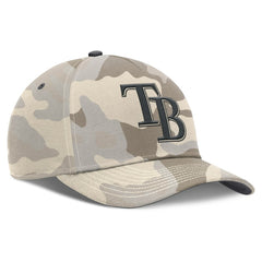 Tampa Bay Rays Nike Camo Pack Rise Adjustable Hat - Natural - Nike Lifestyle