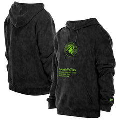 Minnesota Timberwolves Sport Night Mineral Wash Pullover Hoodie Black | New Era US