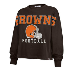 47 brand Cleveland Browns '47 Women's Outreach City Oversized Long Sleeve T-Shirt Brown