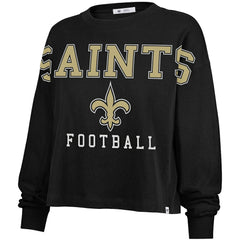 47 brand New Orleans Saints '47 Women's Outreach City Oversized Long Sleeve T-Shirt Black