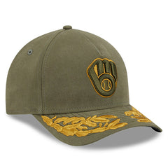 Milwaukee Brewers New Era x Alpha Industries A-Frame 9FORTY Adjustable Hat - Olive - New Era Sale