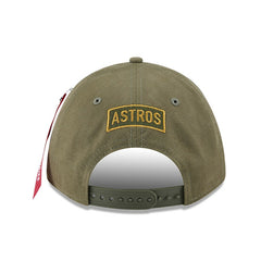 Houston Astros New Era x Alpha Industries A-Frame 9FORTY Adjustable Hat - Olive - New Era on Sale