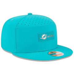 Miami Dolphins New Era 2025 Sideline Split Panel 9FIFTY Snapback Hat Aqua