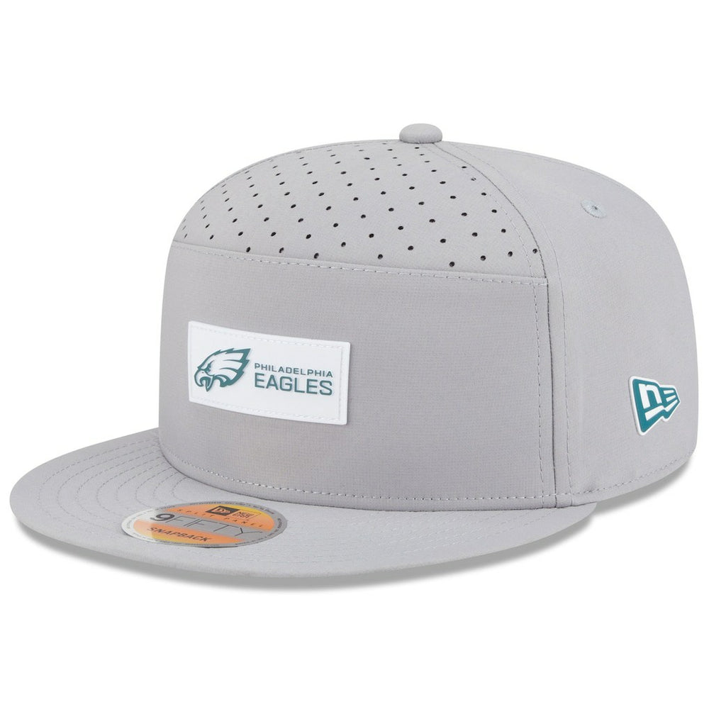Philadelphia Eagles New Era 2025 Sideline Split Panel 9FIFTY Snapback Hat Gray