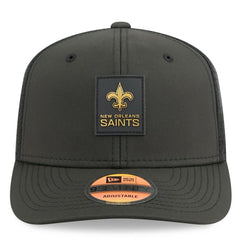 New Orleans Saints New Era 2025 Sideline 9SEVENTY Trucker Adjustable Hat Black