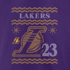 LeBron James Los Angeles Lakers Ugly Sweater Name & Number T-Shirt Purple