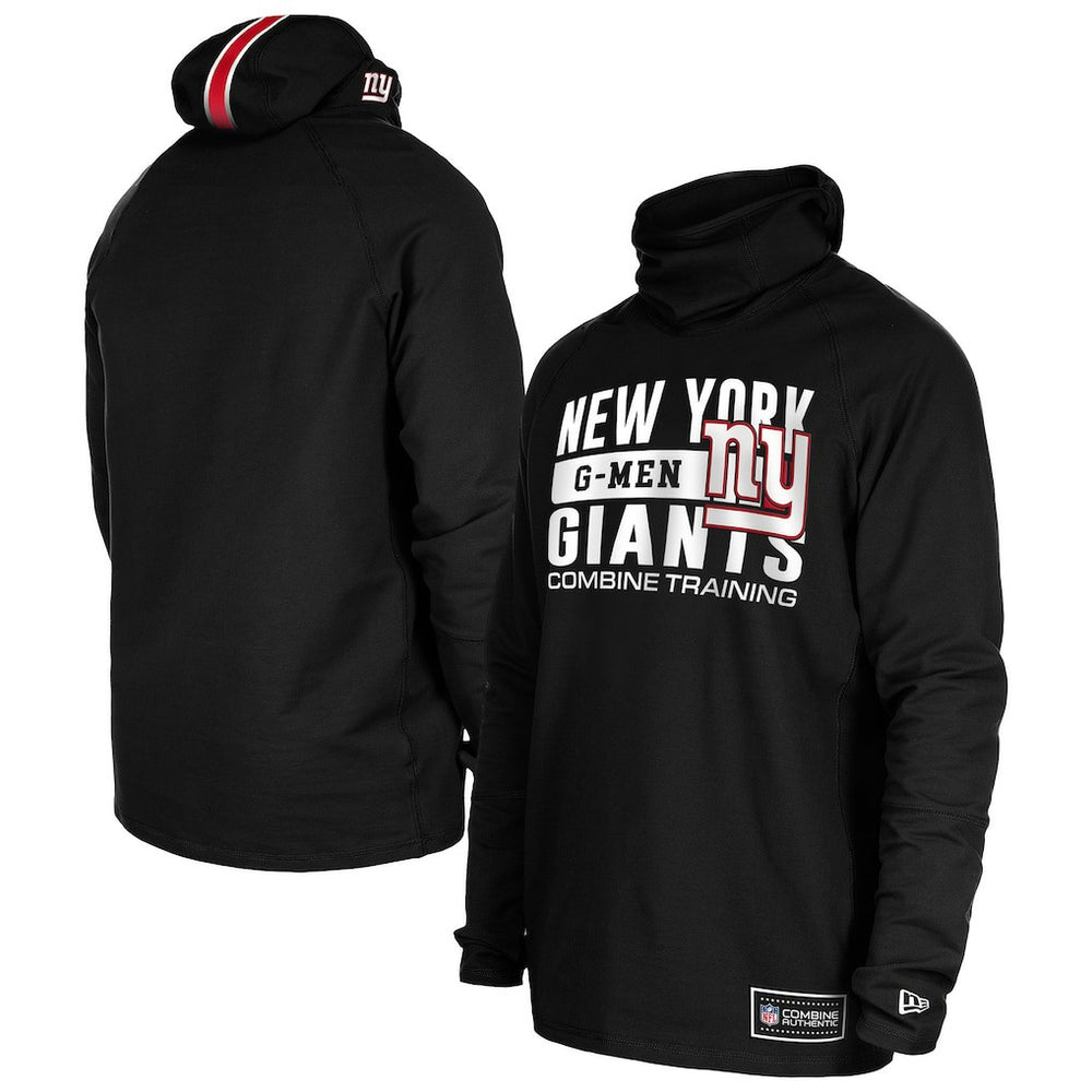 New York Giants New Era Functional Fandom Balaclava Helmet Stripe Tri-Blend Hoodie Black