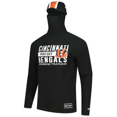 Cincinnati Bengals New Era Functional Fandom Balaclava Helmet Stripe Tri-Blend Hoodie Black