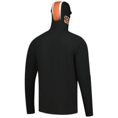 Cincinnati Bengals New Era Functional Fandom Balaclava Helmet Stripe Tri-Blend Hoodie Black