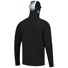 Detroit Lions New Era Functional Fandom Balaclava Helmet Stripe Tri-Blend Hoodie Black