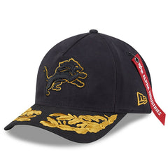 Detroit Lions New Era x Alpha Industries A-Frame 9FORTY Adjustable Hat Black
