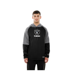 Las Vegas Raiders New Era Combine Authentic Color Block Raglan Pullover Hoodie Black