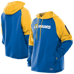 Los Angeles Rams New Era Combine Authentic Color Block Raglan Pullover Hoodie Royal