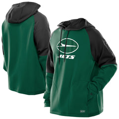 New York Jets New Era Combine Authentic Color Block Raglan Pullover Hoodie Green