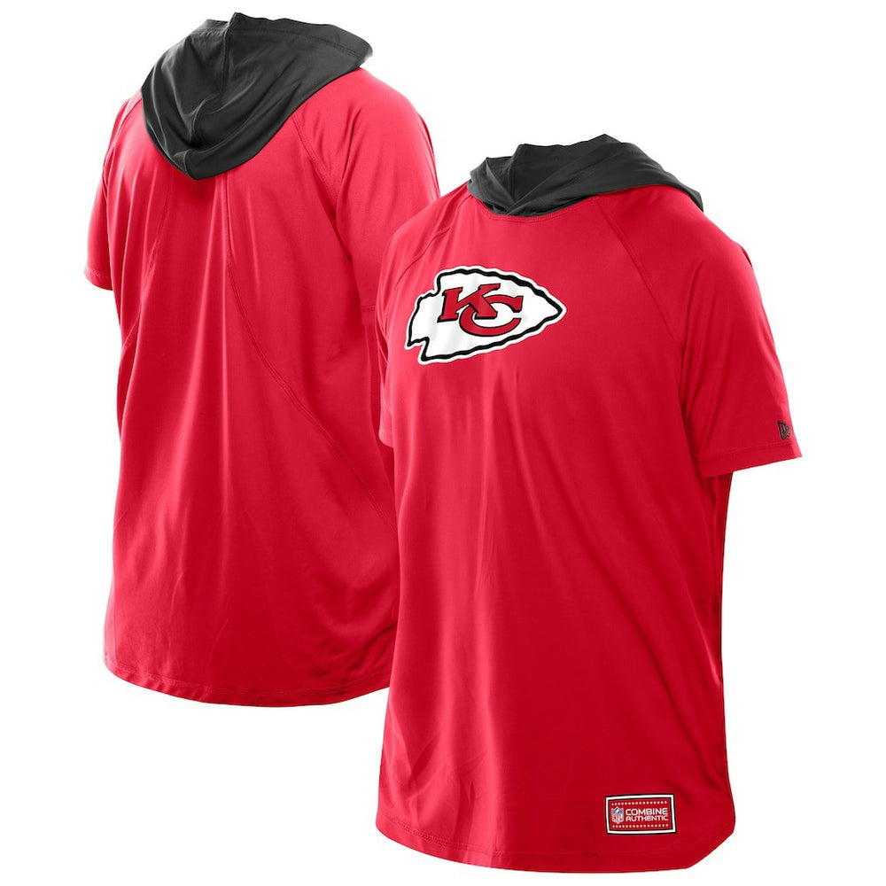 Kansas City Chiefs New Era Combine Authentic Hooded Raglan Short-Sleeve T-Shirt Red