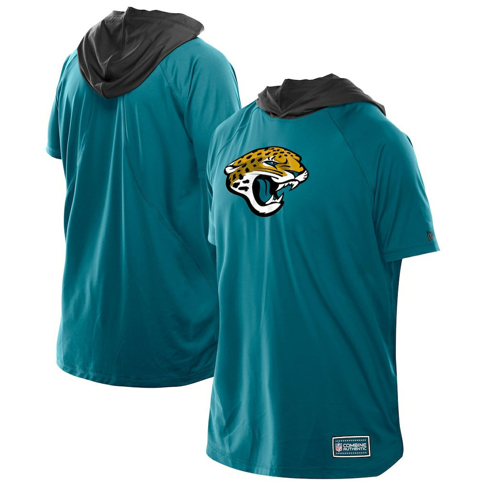 Jacksonville Jaguars New Era Combine Authentic Hooded Raglan Short-Sleeve T-Shirt Teal