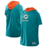 Miami Dolphins New Era Combine Authentic Hooded Raglan Short-Sleeve T-Shirt Aqua