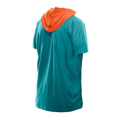 Miami Dolphins New Era Combine Authentic Hooded Raglan Short-Sleeve T-Shirt Aqua
