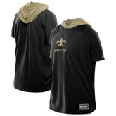 New Orleans Saints New Era Combine Authentic Hooded Raglan Short-Sleeve T-Shirt Black
