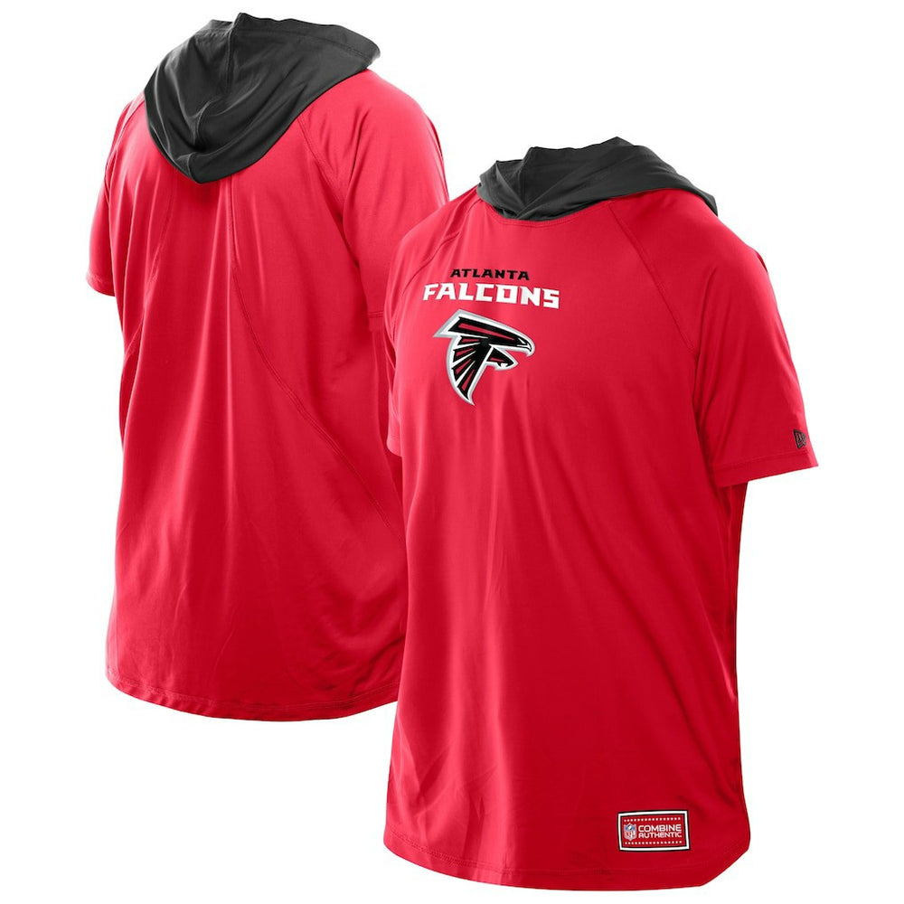 Atlanta Falcons New Era Combine Authentic Hooded Raglan Short-Sleeve T-Shirt Red