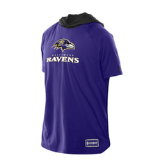 Baltimore Ravens New Era Combine Authentic Hooded Raglan Short-Sleeve T-Shirt Purple