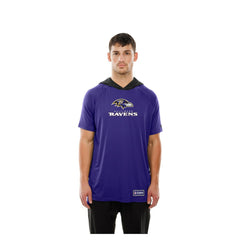 Baltimore Ravens New Era Combine Authentic Hooded Raglan Short-Sleeve T-Shirt Purple