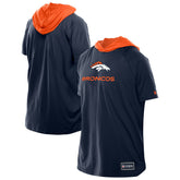 Denver Broncos New Era Combine Authentic Hooded Raglan Short-Sleeve T-Shirt Navy