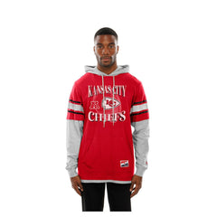 Kansas City Chiefs New Era Twofer Layered Long Sleeve Hoodie T-Shirt Red