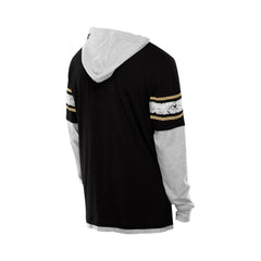 New Orleans Saints New Era Twofer Layered Long Sleeve Hoodie T-Shirt Black